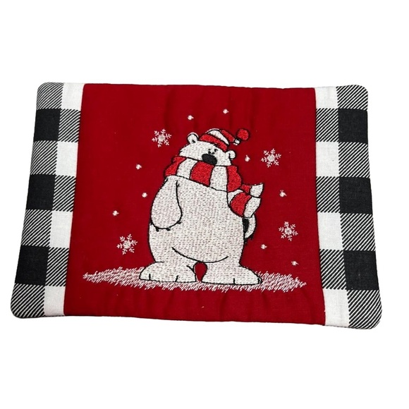 Hand Crafted Mug Rug Coaster Embroidered Cotton Fabric Padded Absorbs Liquid - Picture 8 of 11